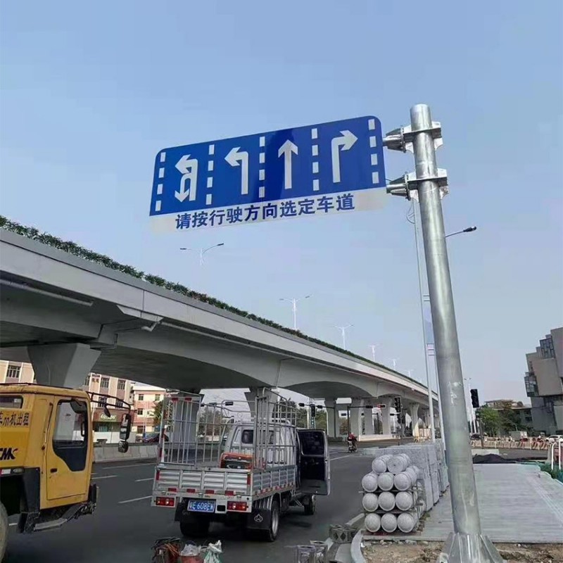 交通标志杆单悬臂F杆 L型立柱道路指路指示牌 热镀锌杆件厂家